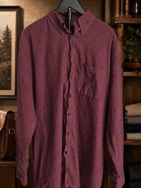 Van Heusen Red Plaid Men's Shirt